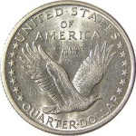 standing liberty quarter back
